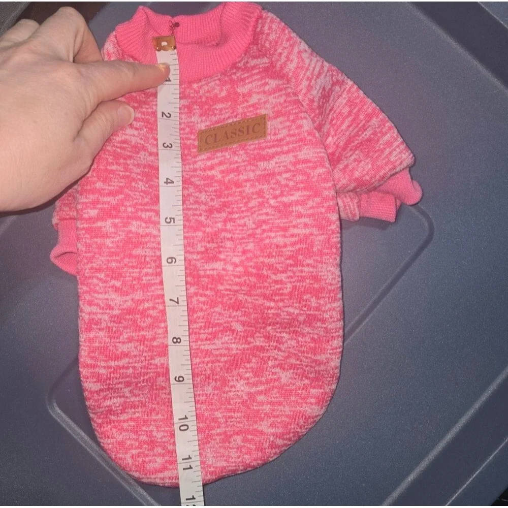 Classic Pink Marled Knit Dog Sweater